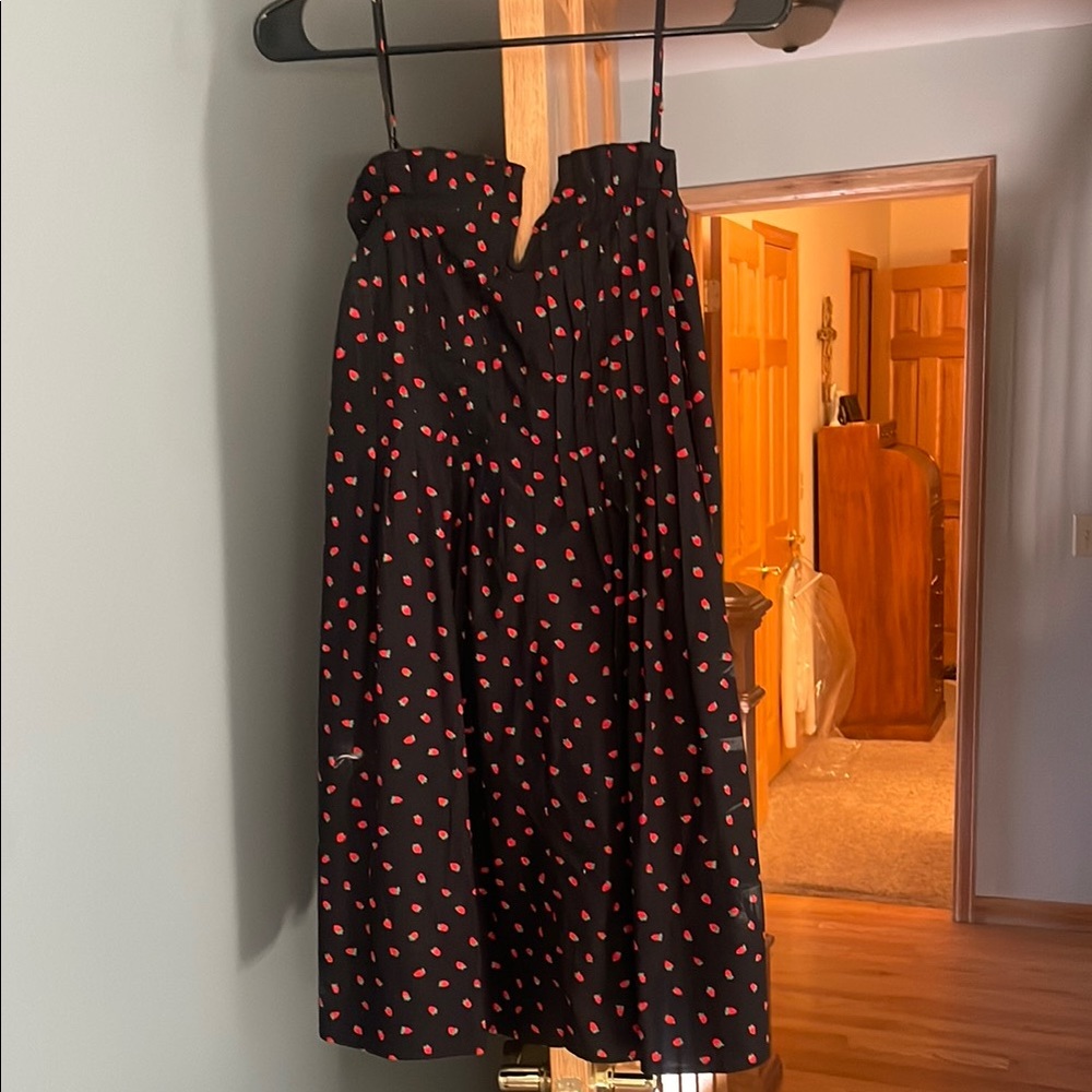 Madewell Black Mini Dress with Red Polka Hearts